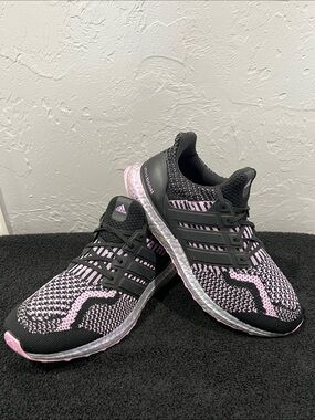 🔥🔥 ADIDAS UltraBoost 5.0 Black Almost Pink Running Shoes Women SZ 9.5 - PERFECT